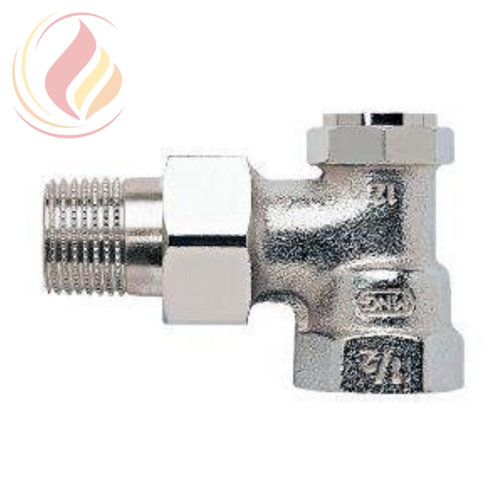 18017 Honeywell, V2420E0015 Клапан запорно-дренажный радиаторный угловой, 1/2", Kvs 1.70, Ру 10, 130С, с настройкой