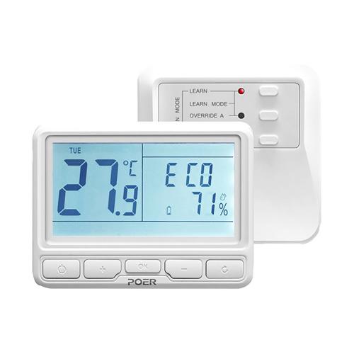 23778  POER PTC10PTR16_868 Термостат комнатный беспроводной в комплекте с реле, 868МГц, ПИД-регулирование, 7 дней, 230В, 16А, WiFi, android, IOS приложение